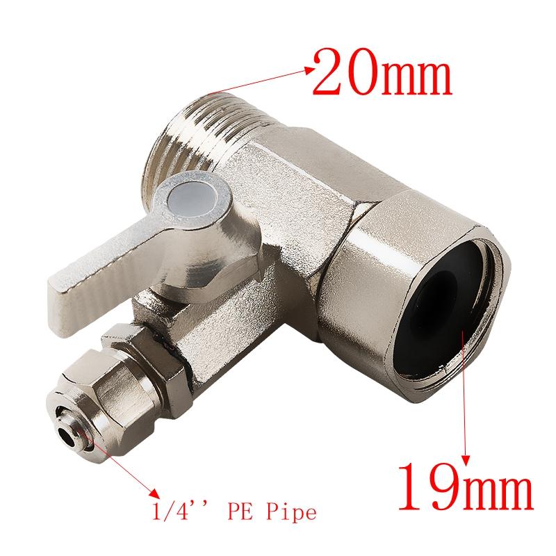 1 buc 1/2'' BSP mascul la femelă la 1/4'' sau 3/8'' PE tub cu trei căi valvă cu bilă piuliță de pin filtru RO Fitti