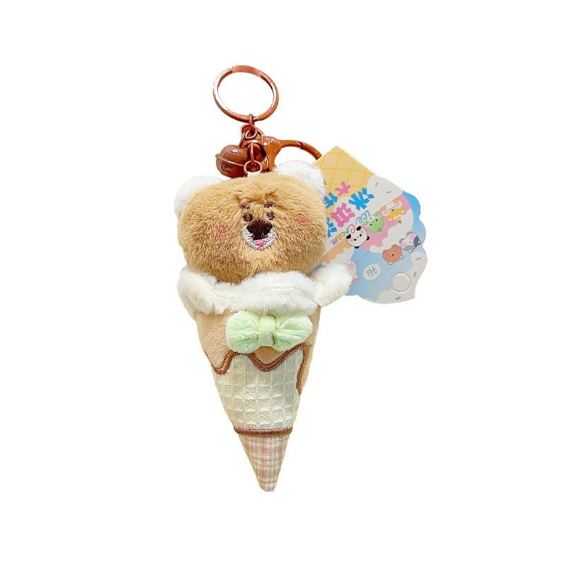 Ice Animal Colorful Cream Plush Keychain Featuring Adorable Fox Rabbit Otter Cat And Bear