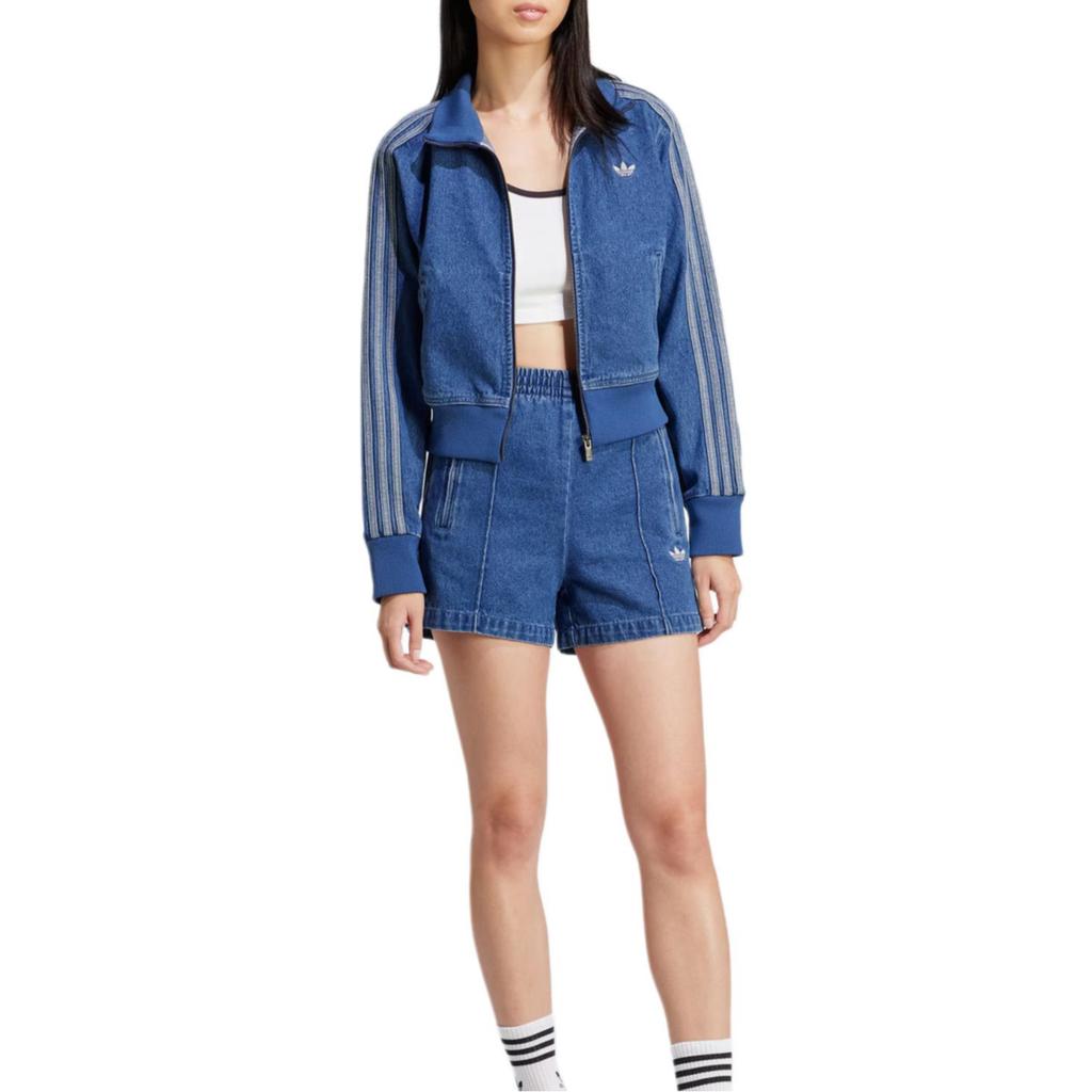 adidas Haut de survêtement Adicolor Denim pour femme Denim Indigo Vêtements de rue pour femme JD2570