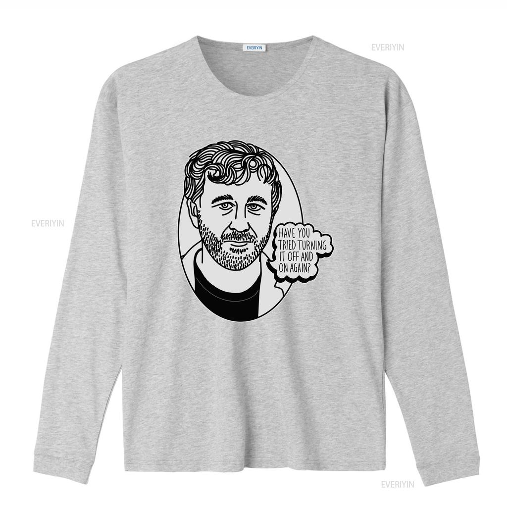 Cult Relevant IT Crowd T Shirt Roy Have You Tried Turning Off and On Again vintage Washed streetwear designer clothes Versatile