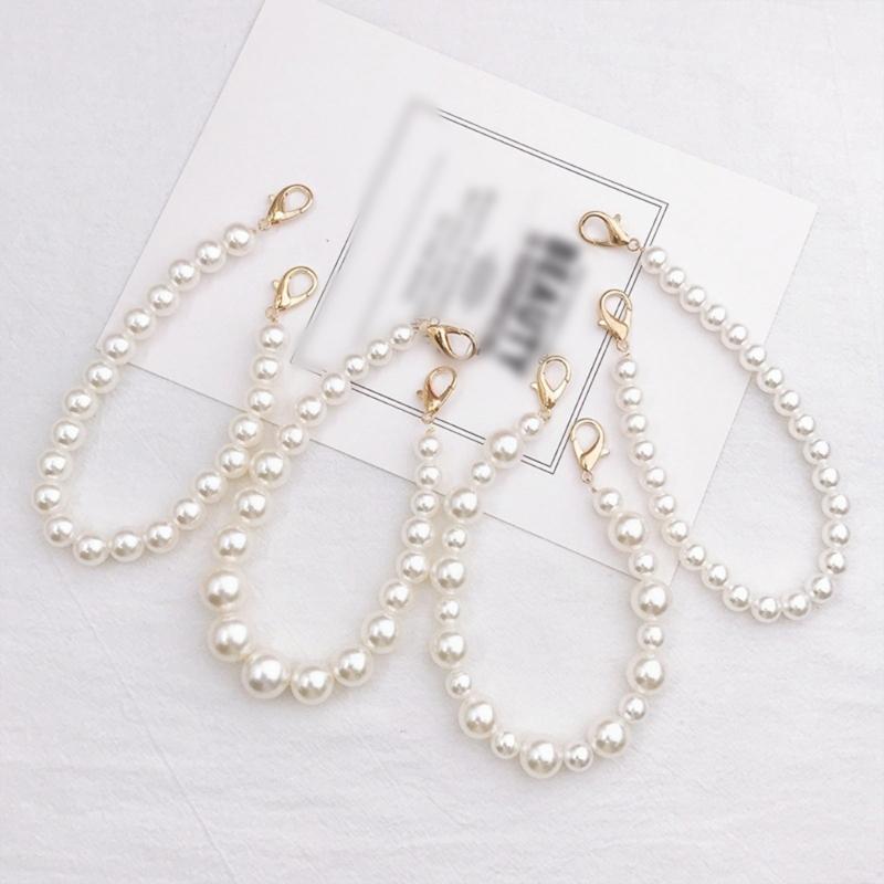 Pearls Chain Strap Short Purse Chain Replacement Pearls Handle Strap Beaded Purse Chains for Purse Handbag Wallet Phone