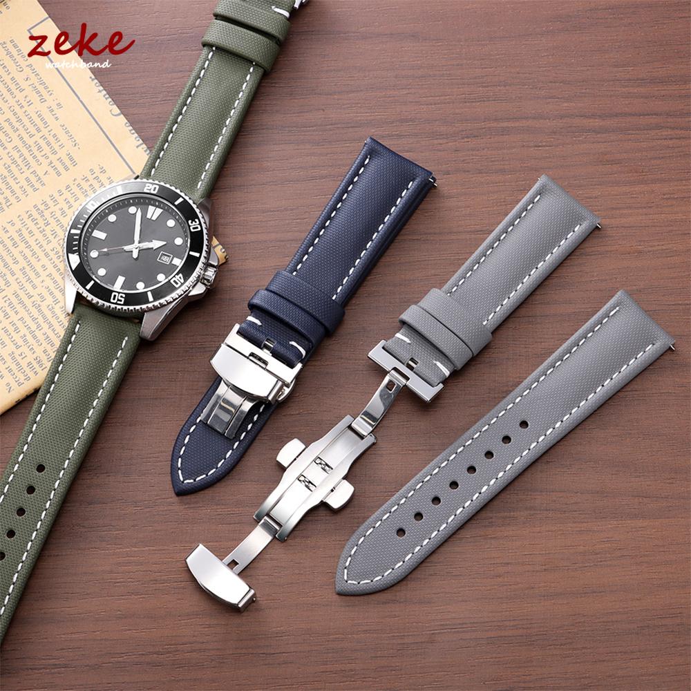 Waterproof Sailcloth Watch Band Butterfly Buckle Sailcloth Strap Quick Release 18/19/20/21/22mm Durable Nylon Bracelet Wristbelt
