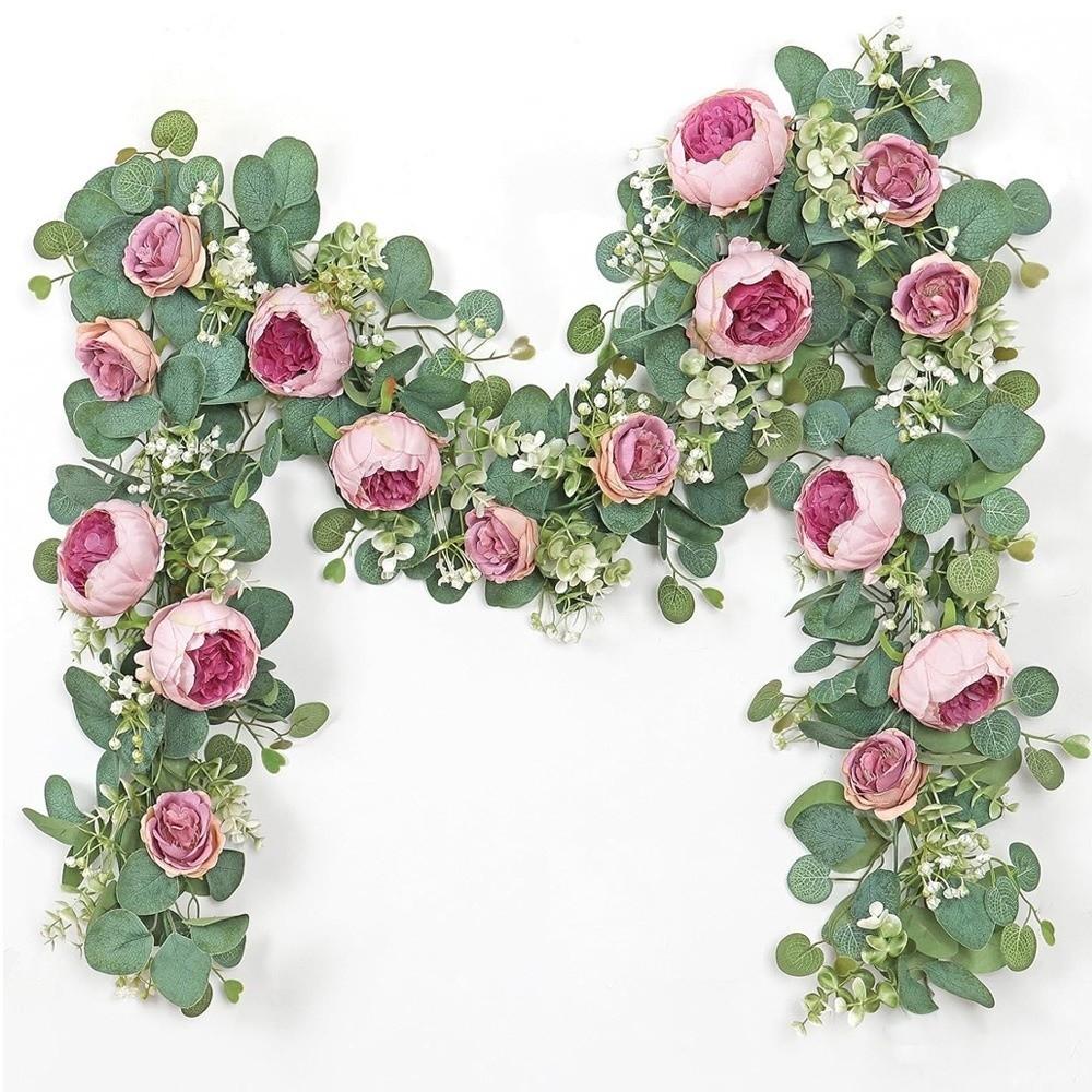 

Durable Fake Silk Flowers Artificial Peony Garland Versatile Flower String Flowers Wreath Simulated Front Door Wreath Home Decor