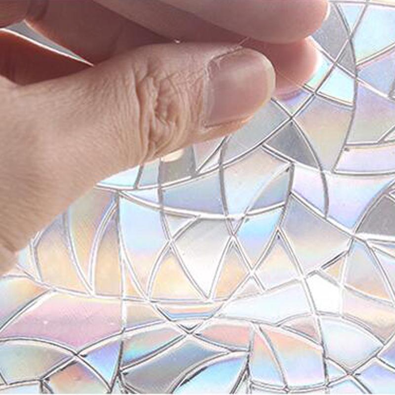 

3D Радужный эффект оконных пленок для дома, кухни, офиса, конфиденциальности, декоративная пленка, устойчивая к УФ-излучению, неклейкая, статическая, наклейка на стекло 45X100cm