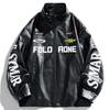 Herren PU-Leder Baseball-Stil Jacke – Dünner Herbst Motorrad Rennmantel, Amerikanischer Street Style Radsportjacke