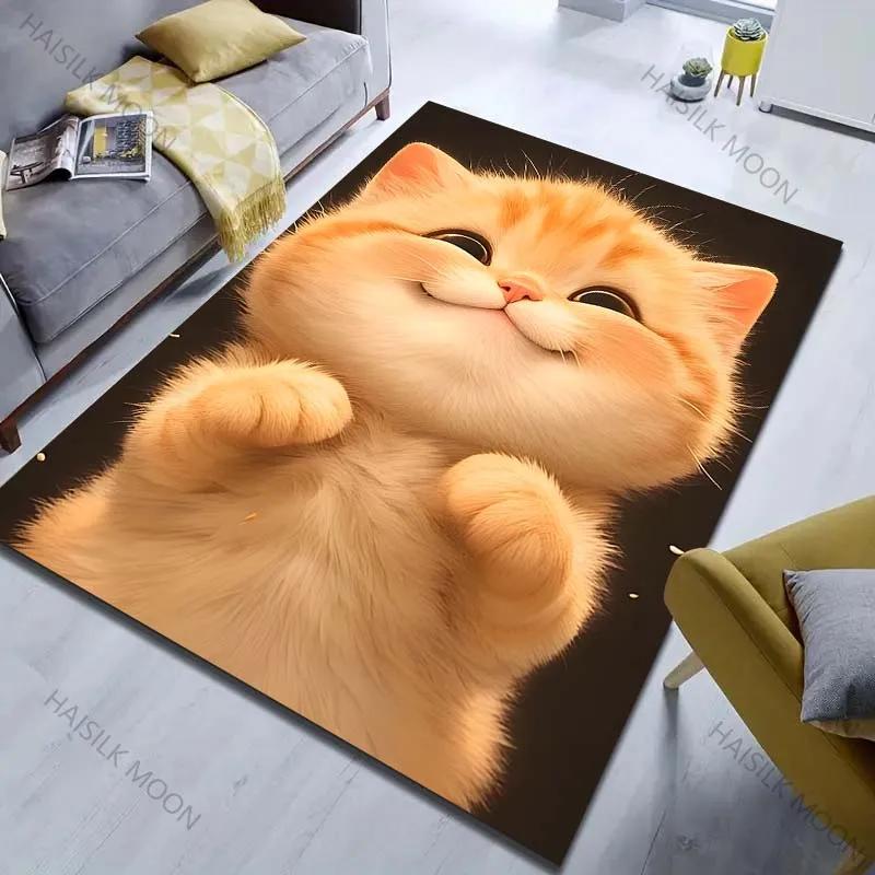 Soft and Cute Cat Pattern Carpet for Bedroom Living Room Bedside Sofa Floor Mat Modern Home Decor Area Rug Luxury Gift for Kids