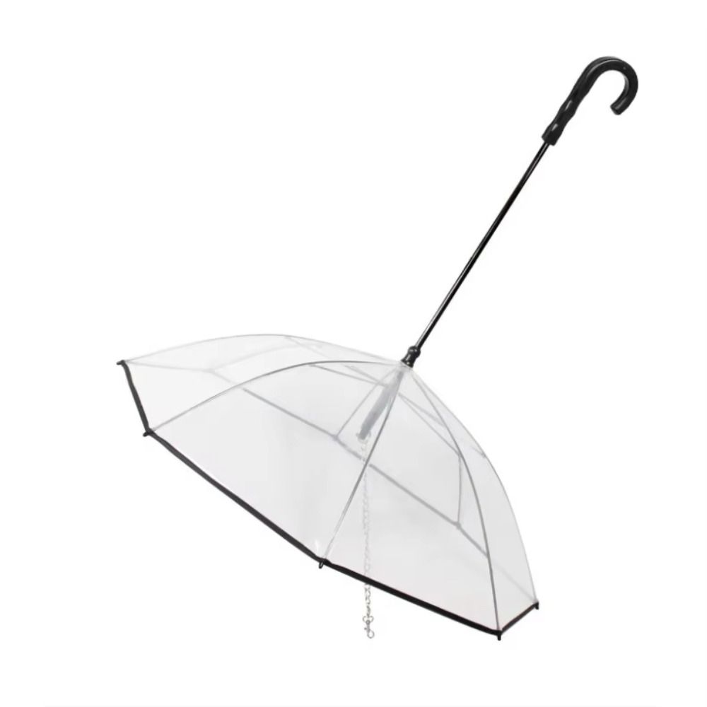 Detachable Clear Pet Dog Umbrellas C-Shape Handle with Leash Doggy Poncho Rainproof Adjustable Raincoat for Dogs Pet Supplies