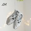 Atmosphere Creating Holiday Ornaments Glitter Ballet Shoes Christmas Ornament, Plastic Dancing Tree Hanging Home Party Decoration with Bow