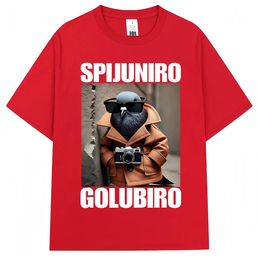 Spijuniro Golubiro Funny Italian Brainrot Meme T Shirt Humor Pigeon Graphic Men Women Novelty T-shirts Fashion Loose Tees