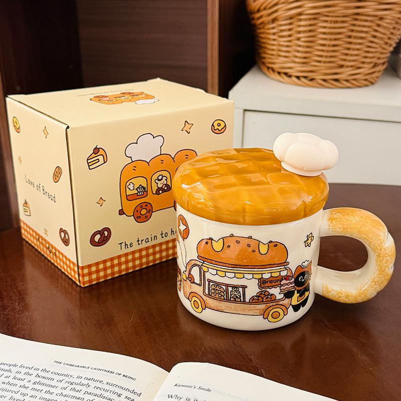 

Creative Black Cat Baker Ceramic Mugs Cute Home Breakfast Cups Children s Milk Oat Cups As Souvenirs 420ml