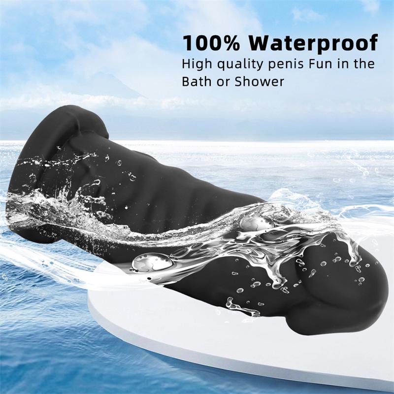 Extra Large Black Mushroom Head Extra Long Thick Simulated Dildo Butt Plug Anus Toy In Back Yard