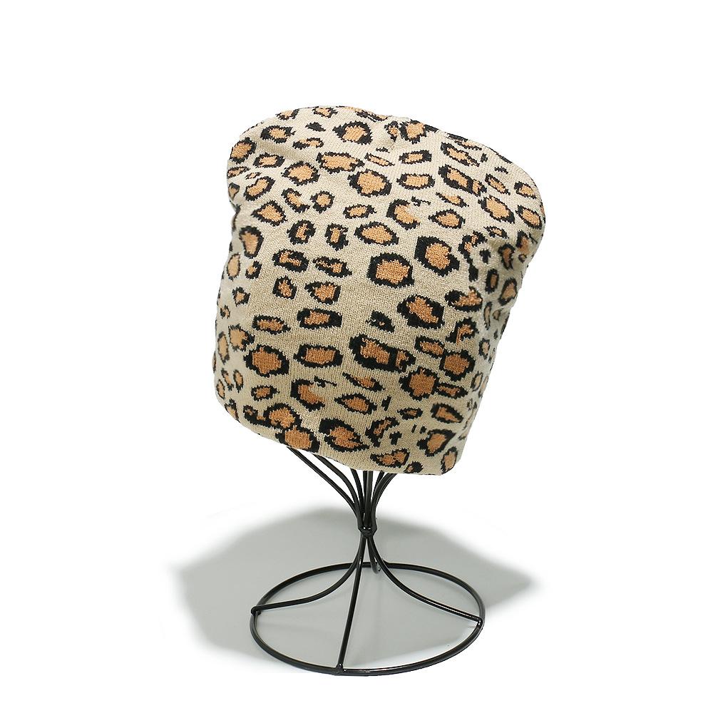 Shein autumn and winter new knitted hat leopard print jacquard warm cold hat casual versatile wool hat women's winter hat