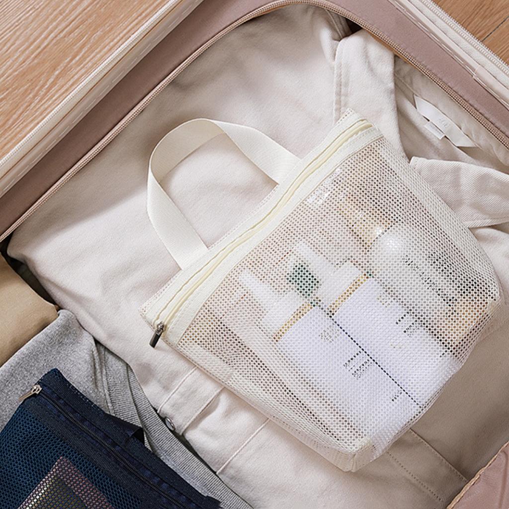 Mesh Makeup Toiletry Storage Bags Handbags Portable Outdoor Travel Washing Body Shower Tool Organizer Hanging Cosmetic Bag Pouch