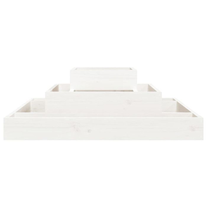 VidaXL Jardinière Blanc 80x80x27 cm Bois massif de pin 823865