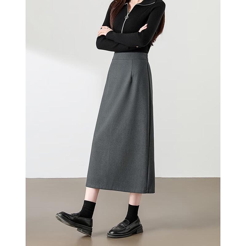 Sishui Nianhua Women s Simple Elegant Midi Skirt M