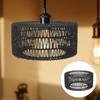 Rattan Lamp Shade:Boho Weave Lamp Shades Farmhouse Woven Lampshade for Floor Lamps, Pendant Light,Chandelier, 30.00X30.00X15.00CM, Black,