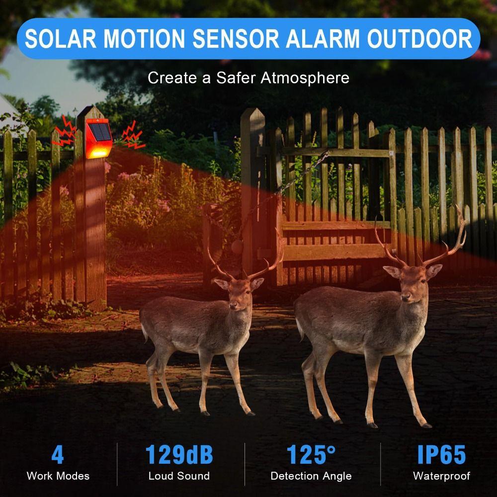 Rechargeable Solar Lamps Multifunctional Security Alarm Siren Solar Alarm  Field Security