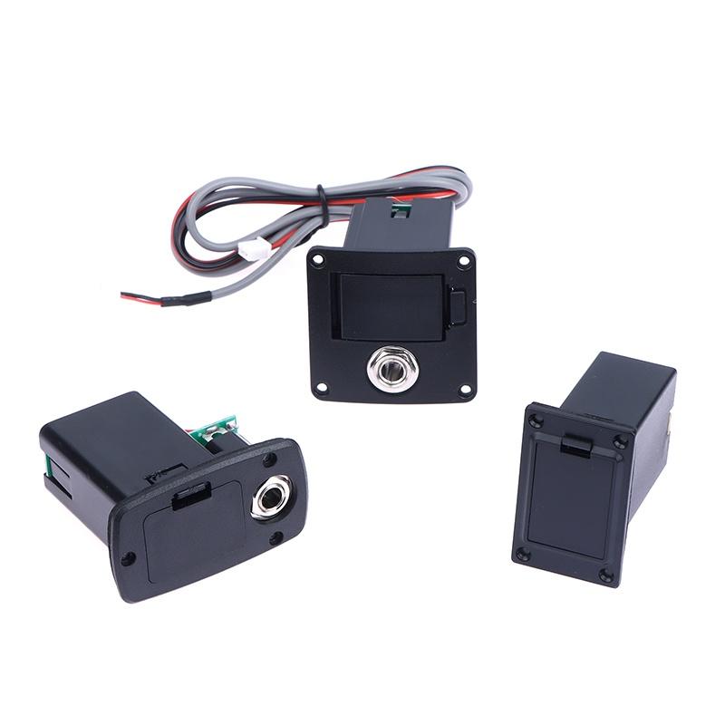1 Sett DIY-tilbehør 9V Batteriholder Dekselboks For Akustisk Gitar Bass Pickup Svarte Gitar Deler