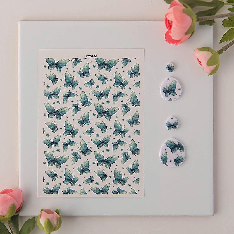 Pottery Tools Soft ceramic water transfer paper color butterfly series clear easy operate for Handmade Personalized Jewelry