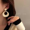 Hong Kong Style Earrings Retro High-end Sense Round Face Thin Temperament Light Luxury Niche Exaggerated Summer Earrings Stud Earrings