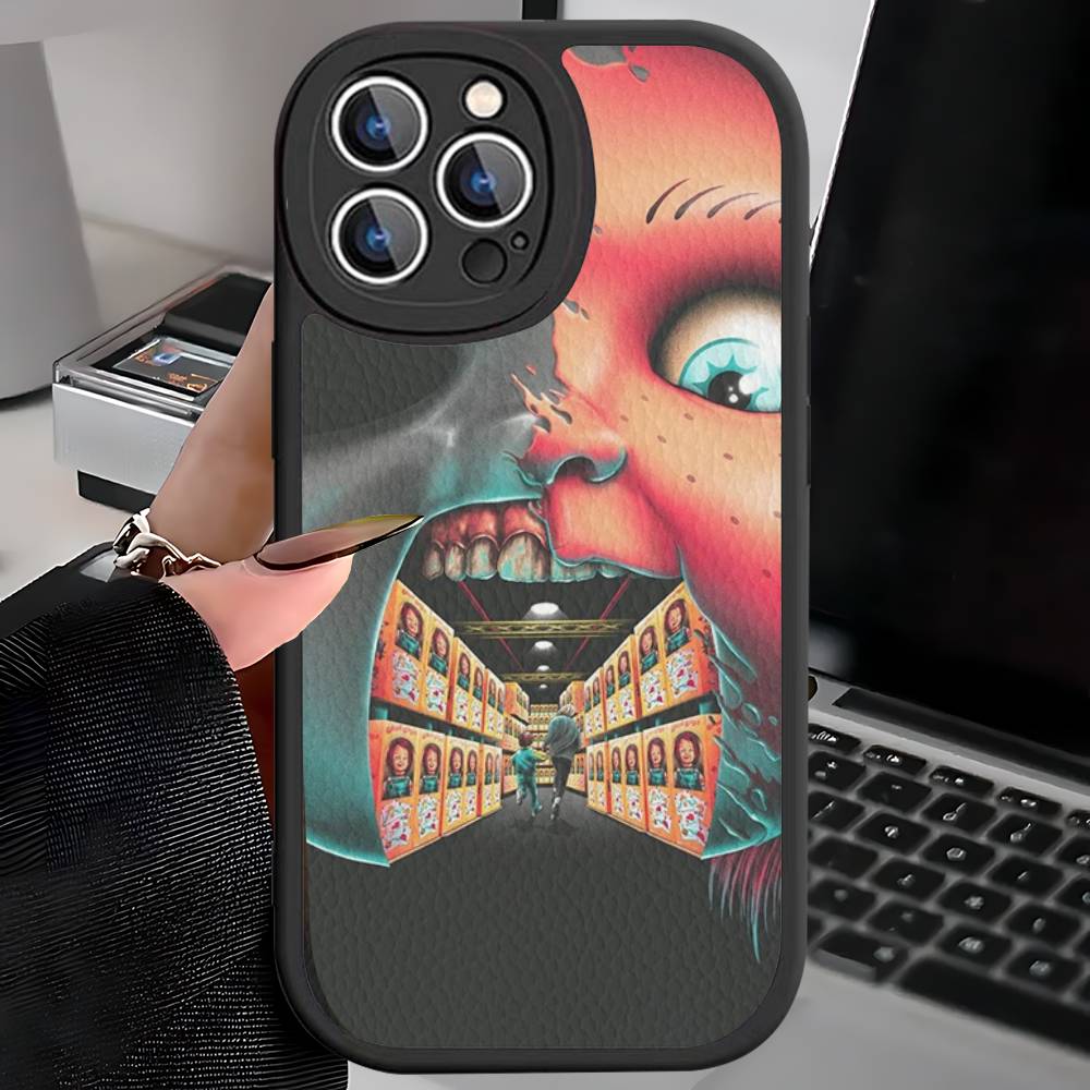 Horror C-Chucky Movie Phone Case For IPhone 16 15 14 13 12 11 Pro Max Plus Leather Shockproof Cover
