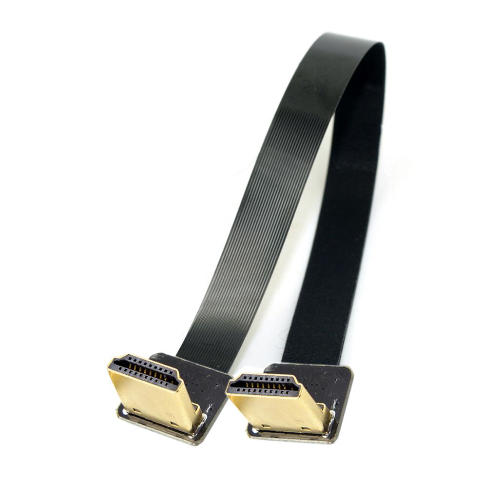 0.2M Dual 90 Degree Down Angled HDMI Type A Male To Male HDTV FPC Flat Cable for FPV HDTV Multicopter Aerial Photography