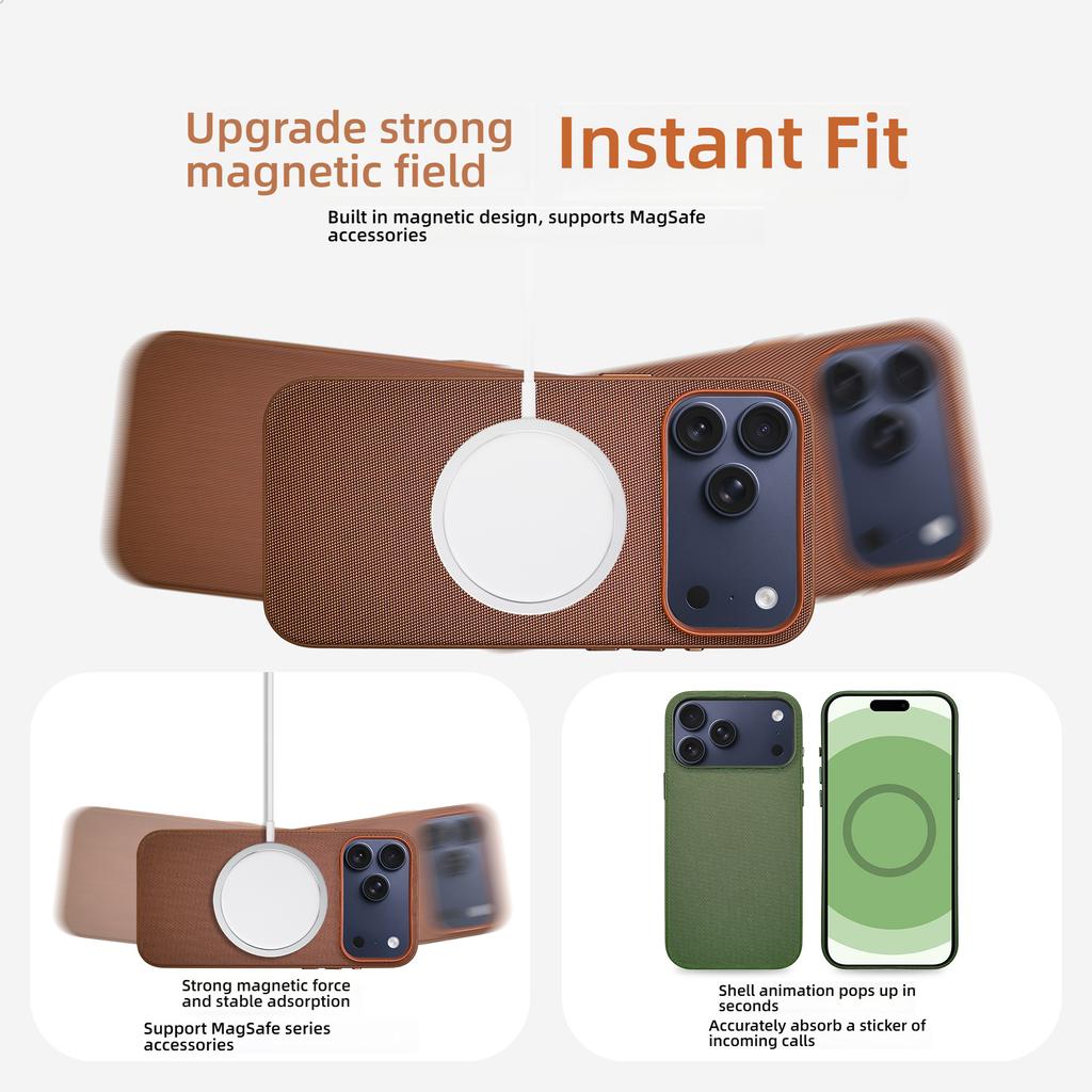 High End Official Magnetic Woven Strap Phone Case For Orginal For Iphone 17 Pro Max Phone Crossbody Lanyard And No Logo Phone Case