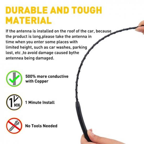 9" Auto Aluminum Alloy Carbon Fiber FM AM Radio Car Aerial Antenna AAA EOA