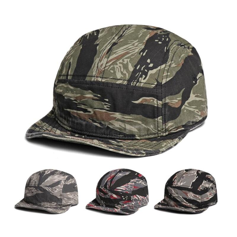 Yiran Dayang Hat Men's Camo Color Vintage 5 Panel Baseball Cap For Wo, Short Brim Plain Cotton Mesh, Perfect For Outdoor Casual & Daily Wear
