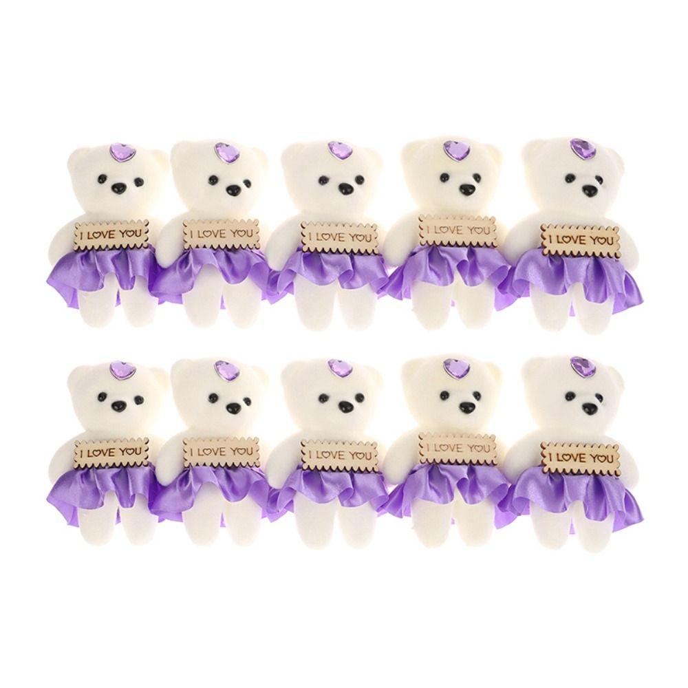 10pcs/set Plush Animal Bear Plush Foam Toys Foam Bear Cartoon Bouquet Doll  Kids/Children Toys
