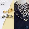 Versatile Magnetic Silk Scarf Buckle: Retro Round Design with Nail-Free High-End Feel