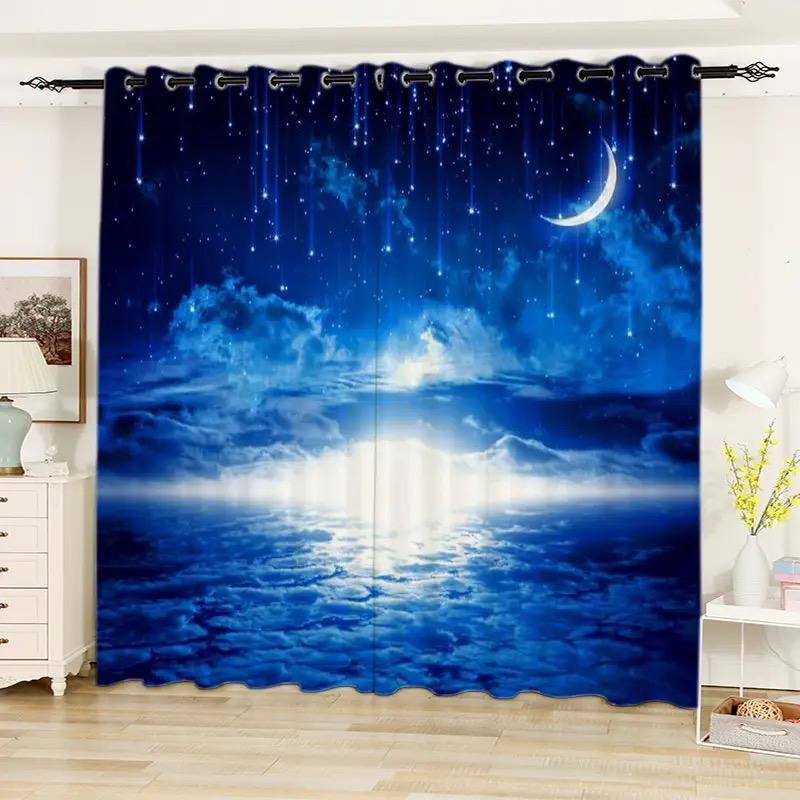 

Спальня Гостиная Дизайн Пространства Кухня Жалюзи шторы Кольца Лучшие Шторы Просторная Штора для Пространства для 2 Панелей Крылья Мечты Звездная Штора идеальный 140W160H(CM)55x63in&Rod Pocket