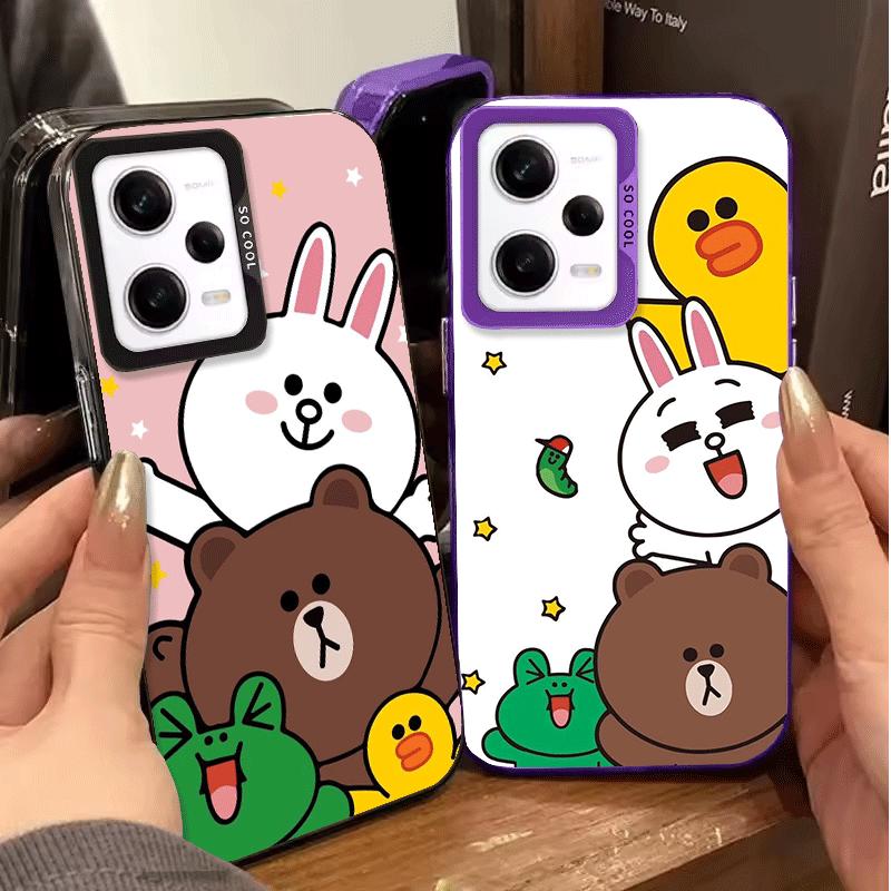 Cartoon Bear Brown Rabbit Soft Phone Case for Xiaomi Redmi Note 13 14 15 Pro Plus 12S 12 11S 11 11T 10S 10 Shockproof Cover Back