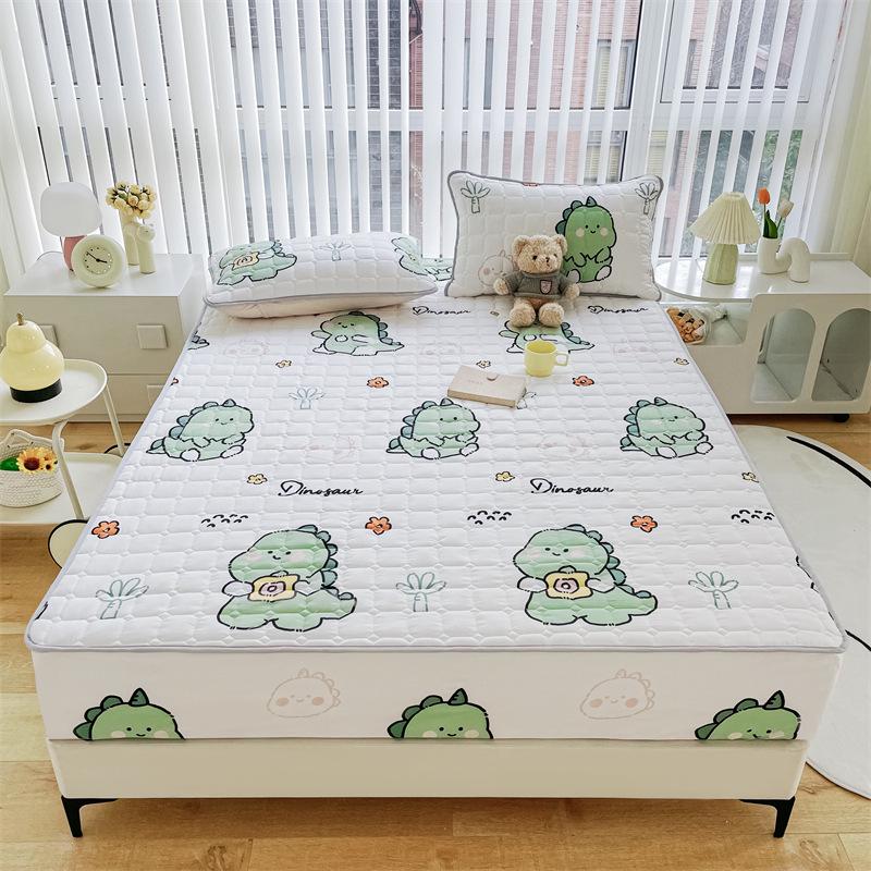 Einfarbiger, gesteppter, rutschfester Matratzenbezug – verdicktes, gebürstetes All-Inclusive-Laken für Simmons-Betten