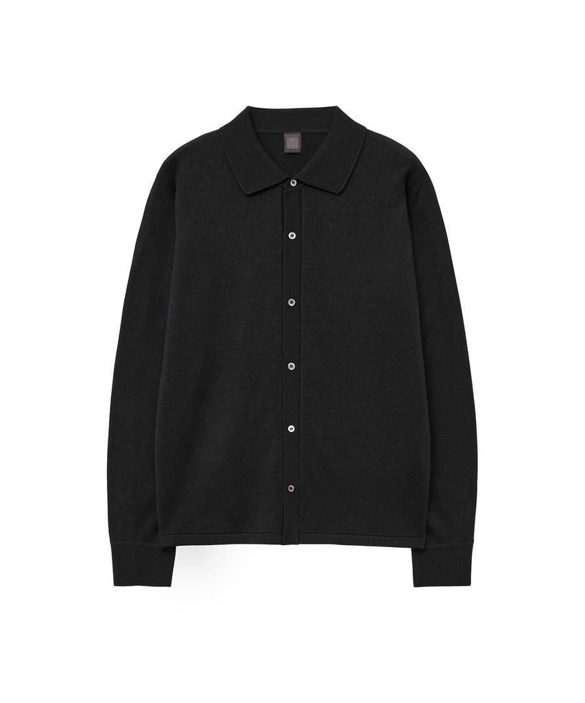 IOLO Silk Blended Knit Shirt_Black