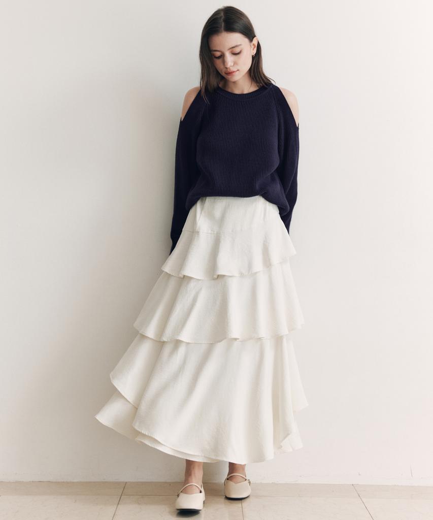 ZEROSTREET [3 Colors] Opening Off-Shoulder Knit