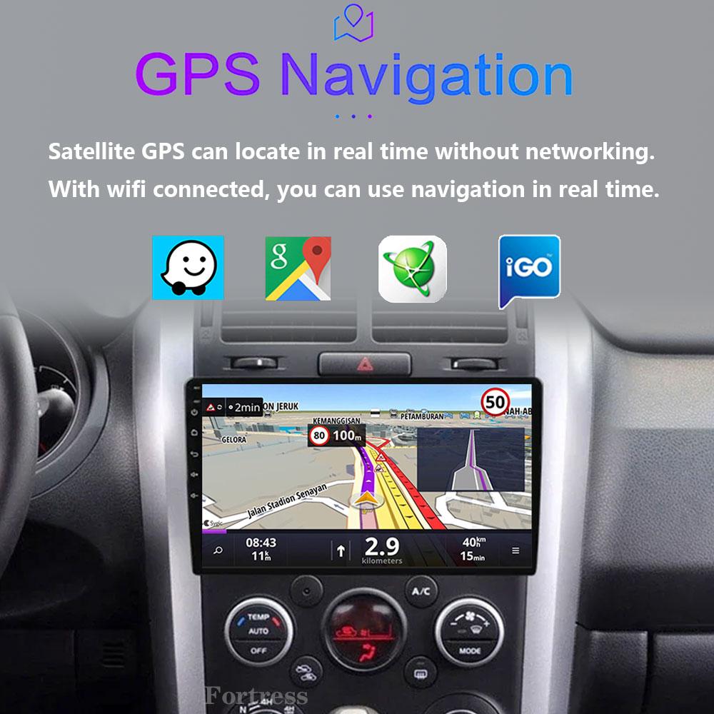 9 Inch 2 Din Car Radio for Suzuki Grand Vitara Escudo 2005-2015 Multimedia Android with Frame Carplay Autoradio Stereo