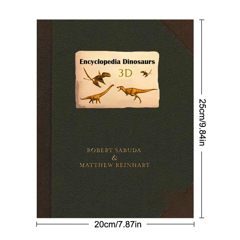 Enciclopedia 3D Prehistorica Dinosauri Libro Illustrato Pop-Up Pieghevole di Interesse Dinosauri Divulgazione Scientifica Regali per Bambini