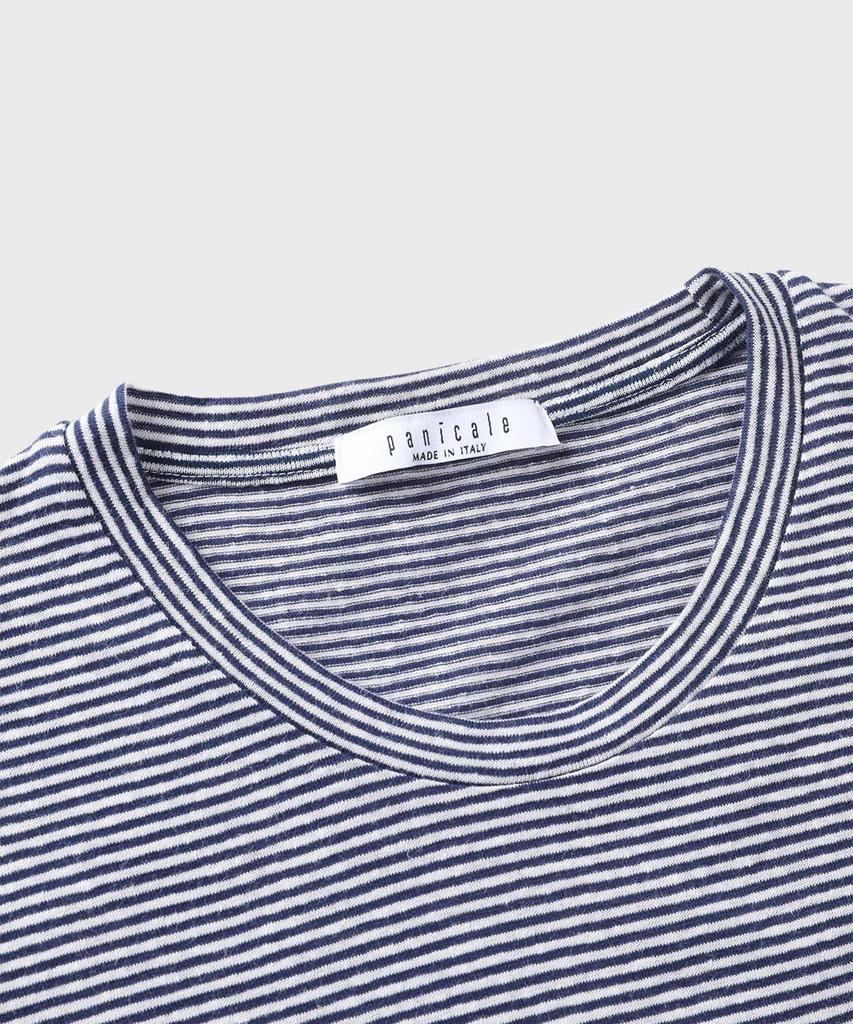 PANICALE Striped Short Sleeve T-Shirt [Navy]