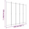 5 Piece White Folding Screen 250 x 220 cm Fabric