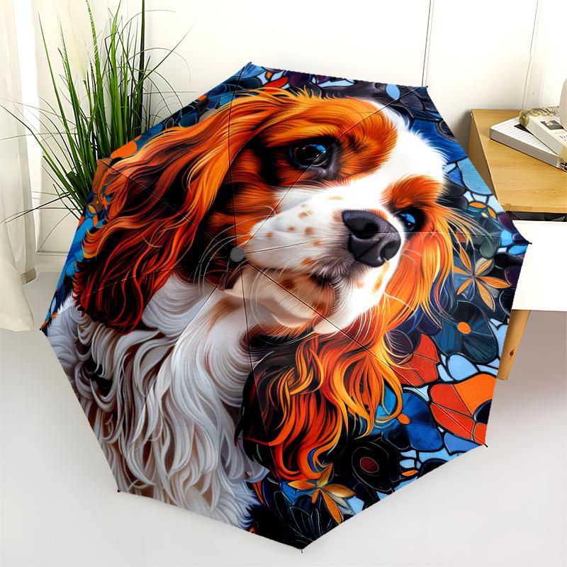 1PC cute dog pet puppy Umbrella Portable Folding Umbrella Iron Frame Hole Bone Structure Outdoor Home Umbrella A14