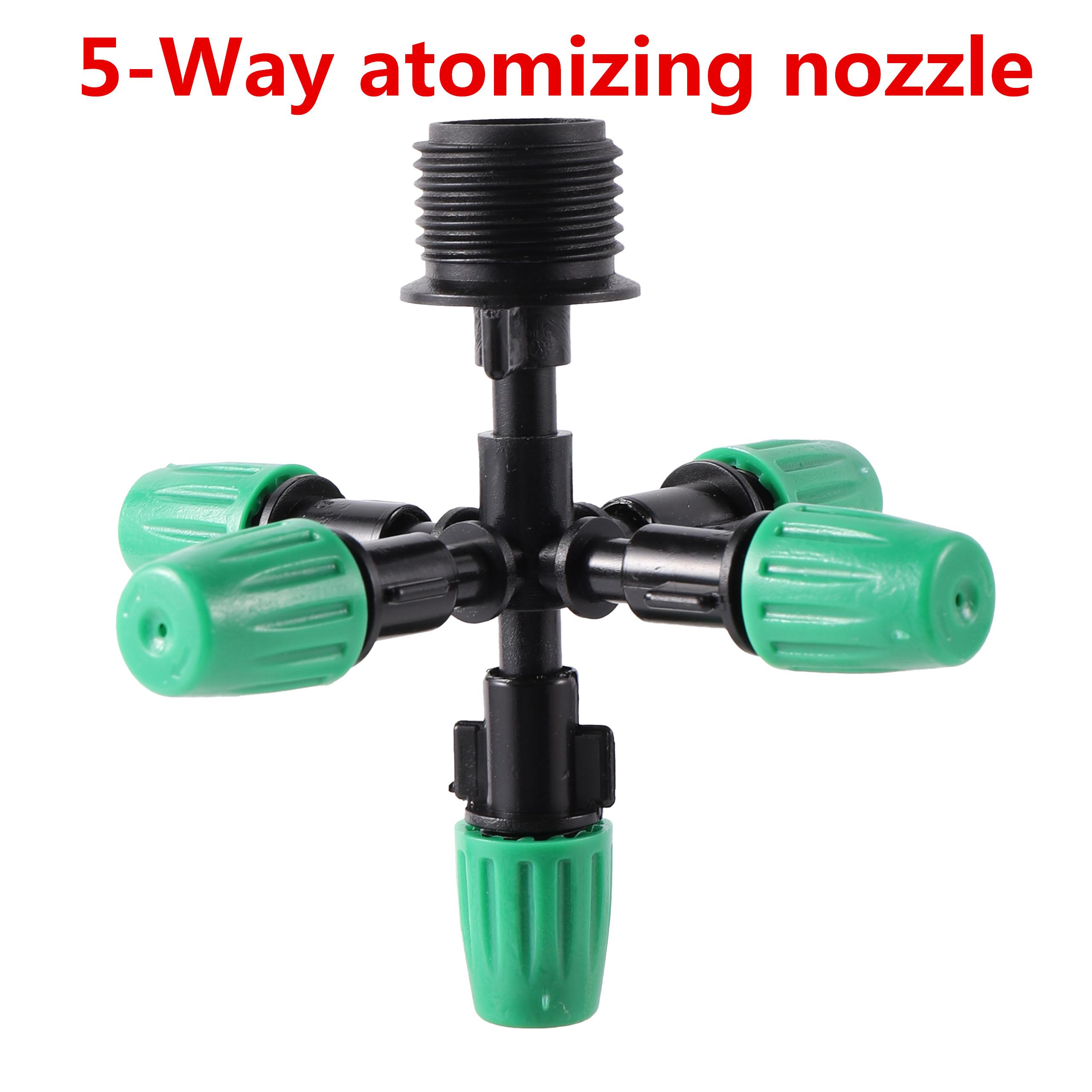 

Misting Atomizing Sprayer Garden Irrigation Misting System Watering Supplies 4/5/6/7Way Fogger Nozzle with 1/2 Thread Connector