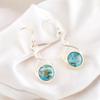 Natural Blue Copper Turquoise Gemstone 925 Sterling Silver Handmade Earring1.68" CE-15-46