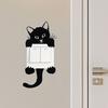 5 Pcs Cute Cat Light Switch Sticker Little Black Cat Animal Switch Decals Removable DIY Wall Art Mural for Baby Nursery Room