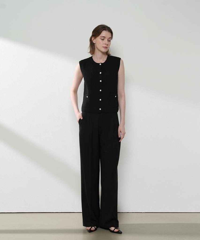 Omiou Airy Boucle Tweed Vest Knit 5 Colors