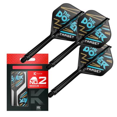 Target Pfeile Phil Taylor KFLEX Flight Shaft 2 Kflex Flight Short Inbit und Medium & System, Nein. (Standard) All-in-One 3er-Pack (19 mm), (26mm), (33 mm)