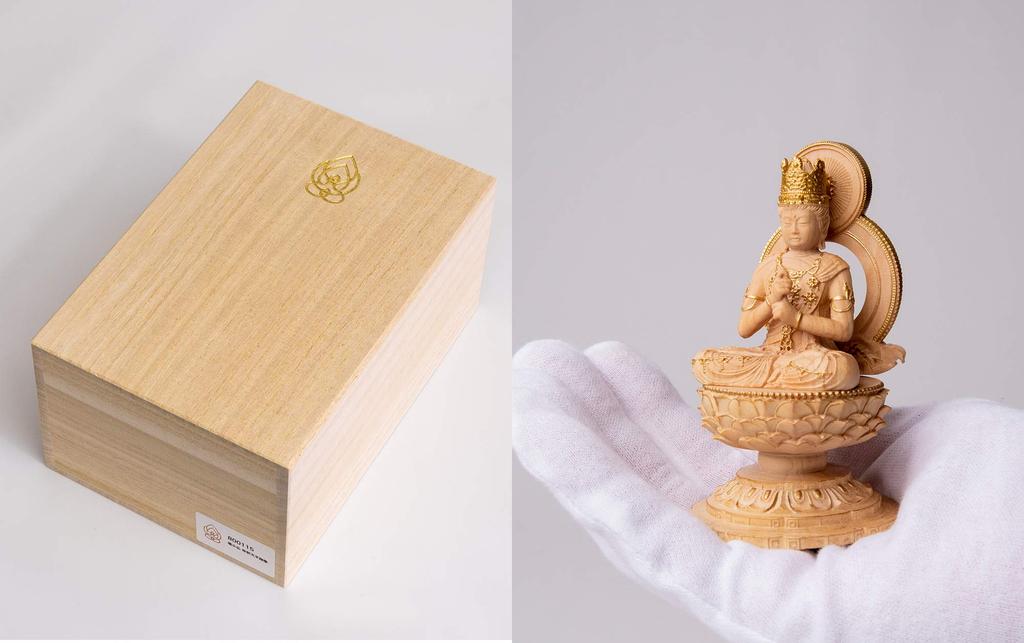 Tiny Buddha Dainichi Nyorai Wood Carving Buddha Statue Buddha Statue World Dainichi Nyorai (wood Boxwood) - (GSB