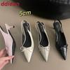 Fashion 2025 New Pumps Women Stiletto Heels 5cm Shoes Female Buckle Strap Footwear Fashion Pointed Toe Party Ladies Medium Heels Shoes