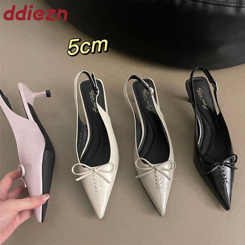 Fashion 2025 New Pumps Women Stiletto Heels 5cm Shoes Female Buckle Strap Footwear Fashion Pointed Toe Party Ladies Medium Heels Shoes