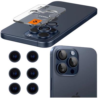 Spigen Optik.tr Protection d'appareil photo Ez Fit (lot de 2) pour iPhone 14 Pro / Pro Max / 15 Pro / Pro Max Bleu Titane